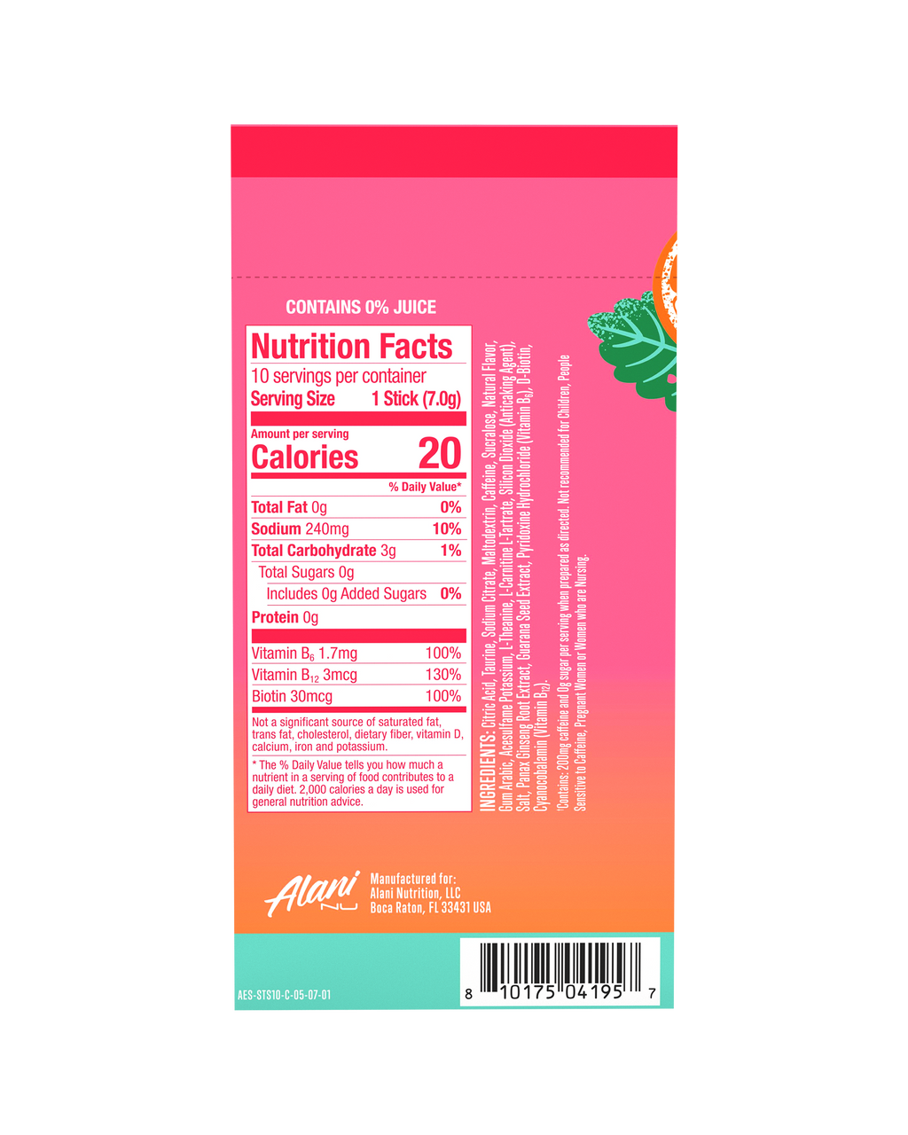 energy sticks - strawberry sunrise