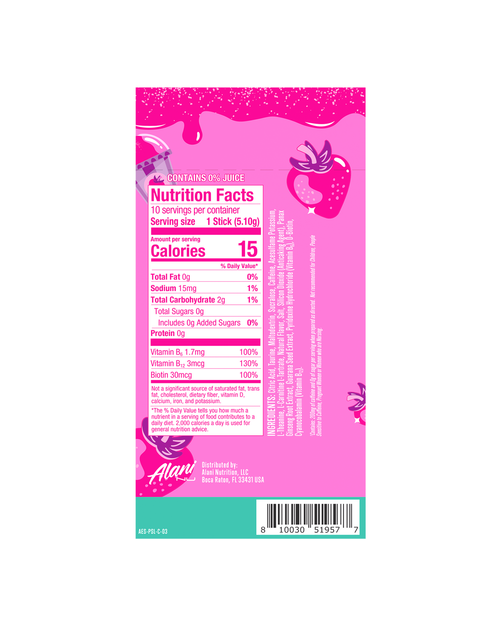 energy sticks - pink slush